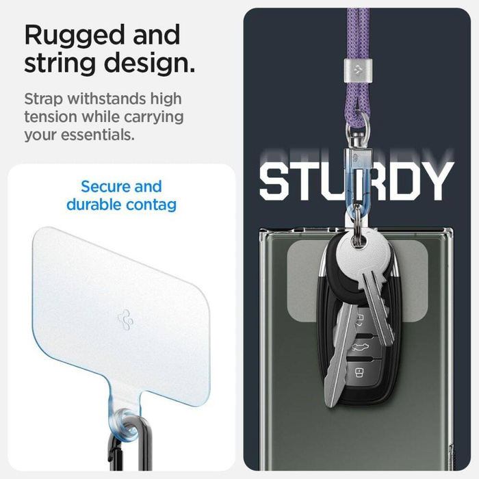 Spigen LANYARD UNIVERSALGURT SET CROSSBODY &amp; HANDGELENK DEEP PURPLE