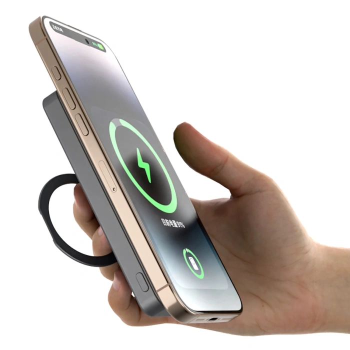 Powerbank Dudao K28S 20W PD 5000mAh z MagSafe i podstawką - szary