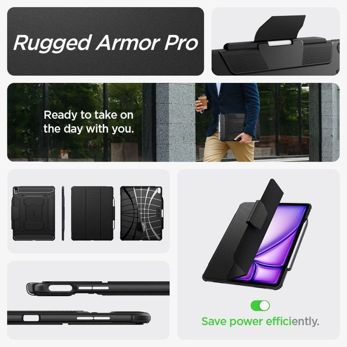 Spigen Rugged Armor IPad "PRO" AIR 13 2024 SCHWARZ