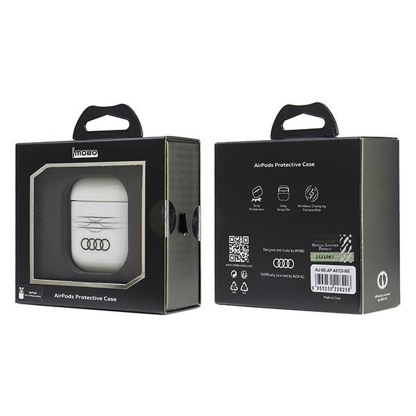 Audi IML Geometric Pattern AirPods 1/2 cover biały/white AU-IMLAP-A6/D3-WE