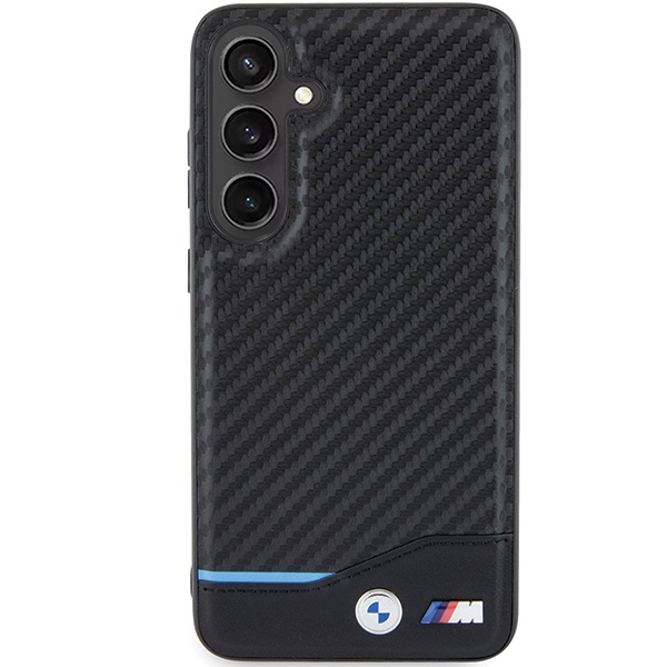 Coque BMW BMHCS24M22NBCK Samsung Galaxy S24+ S926 noir/noir Cuir Carbone Case