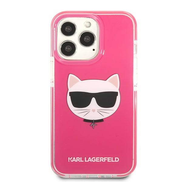 Hülle KARL LAGERFELD Apple iPhone 13 Pro Max Choupette Kopf Fuchsia Rosa Hartcase