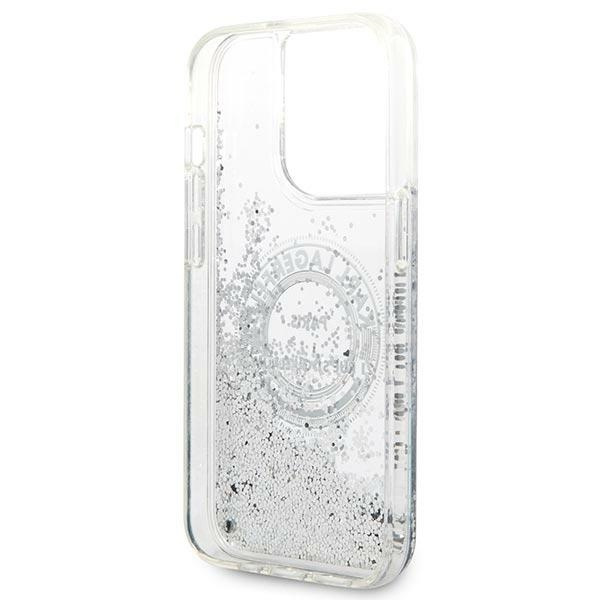Case KARL LAGERFELD Apple iPhone 14 Pro Max Liquid Glitter RSG Silver Hardcase