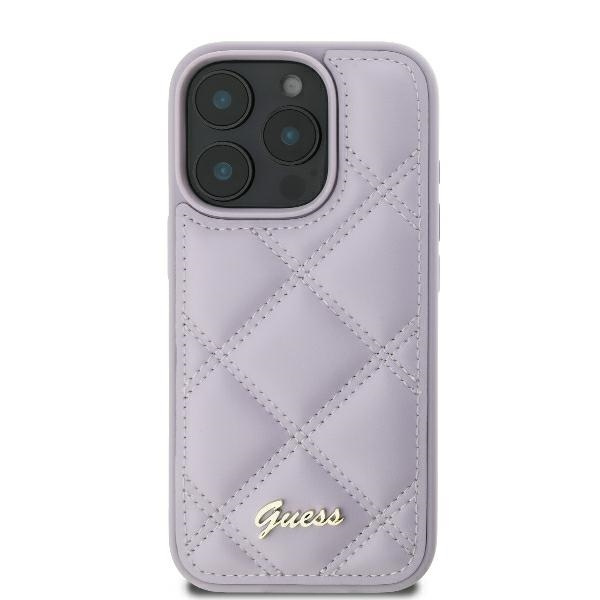 Etui Guess iPhone 16 Pro 6.3" jasnofioletowy/light purple hardcase Quilted Metal Logo