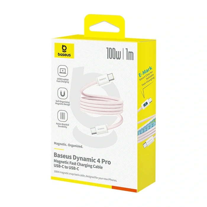 Kabel Baseus Dynamic 4 Pro 100W USB-C - USB-C 1m - różowy
