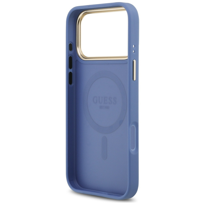 Etui Guess 4G Stripe MagSafe do iPhone   17 Pro Max niebieski
