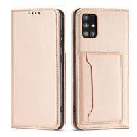 Custodia magnetica per carte Custodia per Samsung Galaxy A12 5G Custodia porta carte a portafoglio rosa