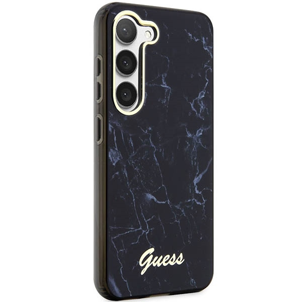 Hülle GUESS Samsung Galaxy S23 Marmor Case Schwarz Hartcase