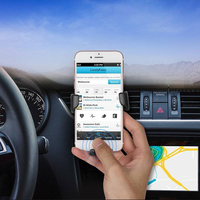 Držák do auta H01 držák gravitační držák do auta pro větrací mřížku černý