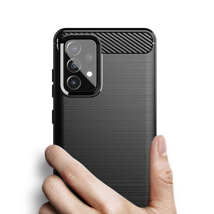 Carbon Case flexibilní pouzdro kryt Samsung Galaxy A72 4G černý