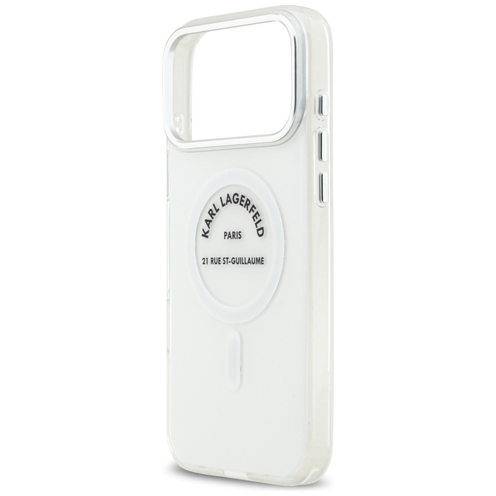 Etui Karl Lagerfeld IML Karl RSG Logo    MagSafe do iPhone 17 Pro Max przezroczysty