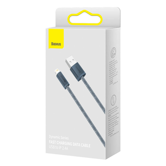 Cable USB iPhone Baseus - Lightning 2m, 2.4A gris (CALD000516)