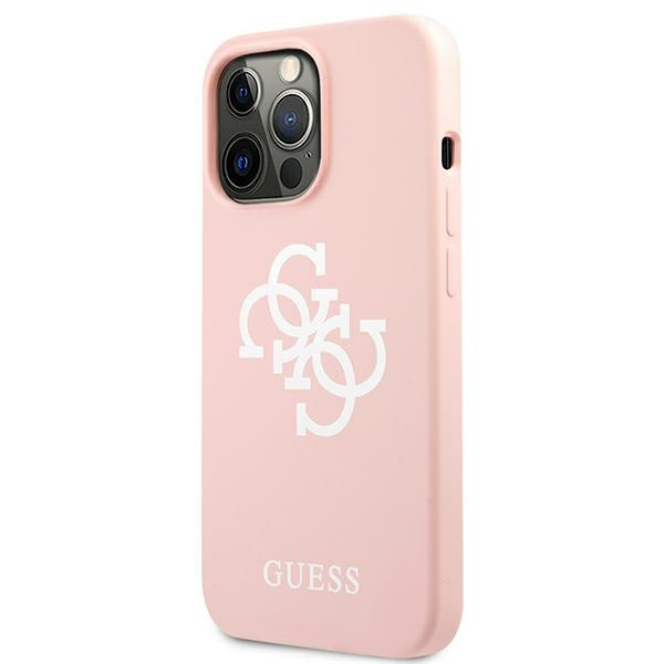 Cover GUESS Apple iPhone 13 13 Pro Silicone 4G Logo Rosa Hardcase