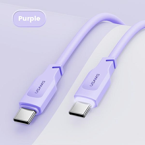 USAMS Kabel USB-C na USB-C PD Rychlé nabíjení 1,2 m 100W Lithe Series fialová/fialová SJ567USB03 (US-SJ567)