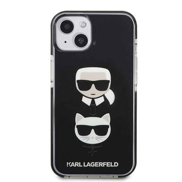 Hülle KARL LAGERFELD Apple iPhone 13 Mini Karl&amp;Choupette Kopf Schwarz Hartcase