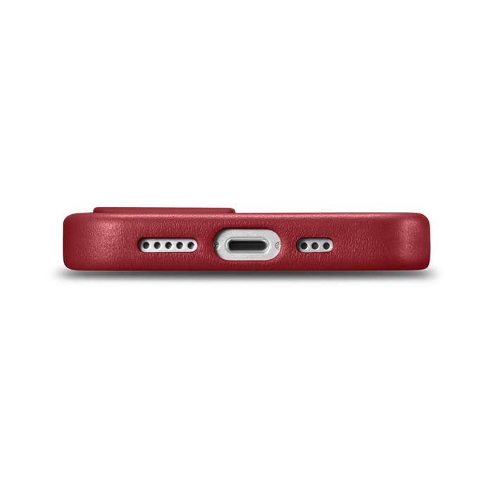iCarer Case Cover in vera pelle per iPhone 14 rossa (WMI14220705-RD) (Compatibile MagSafe)