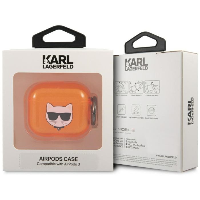 Cover KARL LAGERFELD Apple AirPods 3 Choupette Orange Case