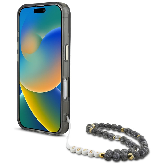 Etui Guess Palm Trees Triangle Pearl      Strap MagSafe do iPhone 16 czarny