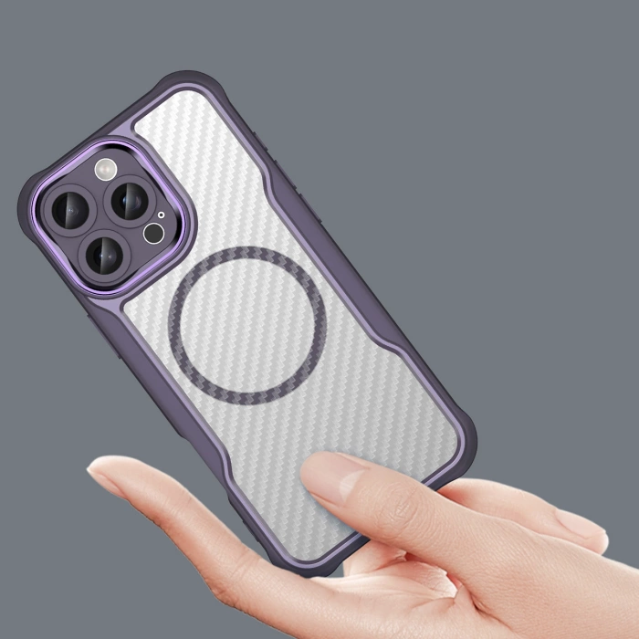 Leading Series MagSafe Silikonhülle für iPhone 16 Pro – Lila