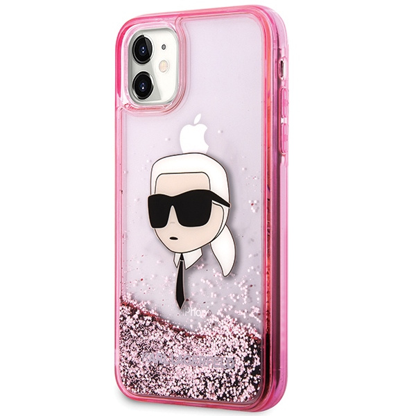 Karl Lagerfeld KLHCN61LNKHCP iPhone 11/ XR różowy/pink hardcase Glitter Karl Head