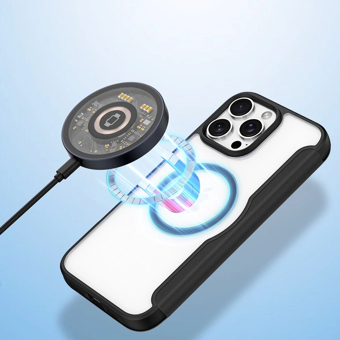 Dux Ducis Skin X Pro Hülle für iPhone 16 Pro mit MagSafe und Klappe – Schwarz