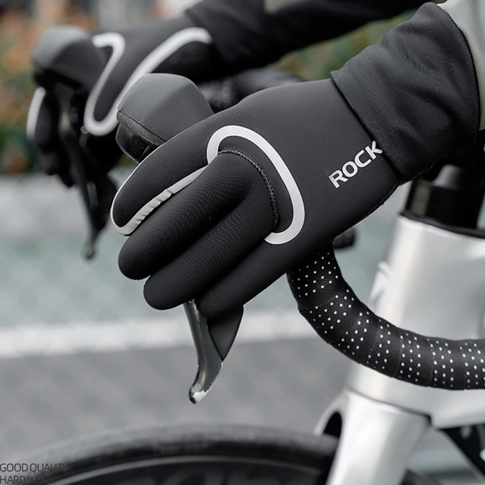 Rockbros full waterproof cycling gloves, size: XXL - black
