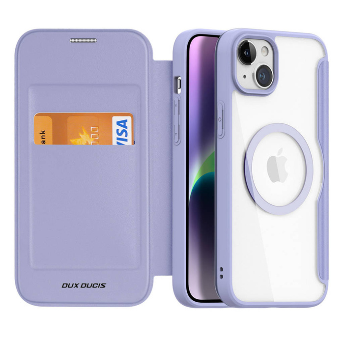 Coque Dux Ducis Skin X Pro Magnetic Flip MagSafe iPhone 15 Plus - Violet