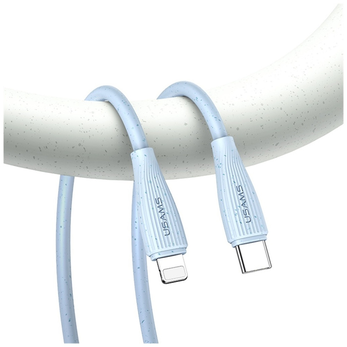 Kabel USAMS Green Series SJ717 30W USB-C do Lightning 1m niebieski