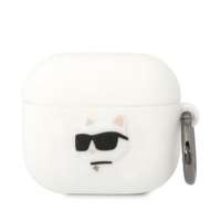 Karl Lagerfeld KLA3RUNCHH Kryt AirPods 3 bílý/bílý Silikonová hlava Choupette 3D