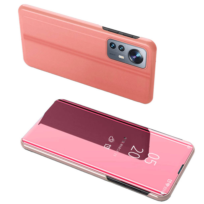 Clear View Case obal Xiaomi 12 Lite flipový kryt růžový