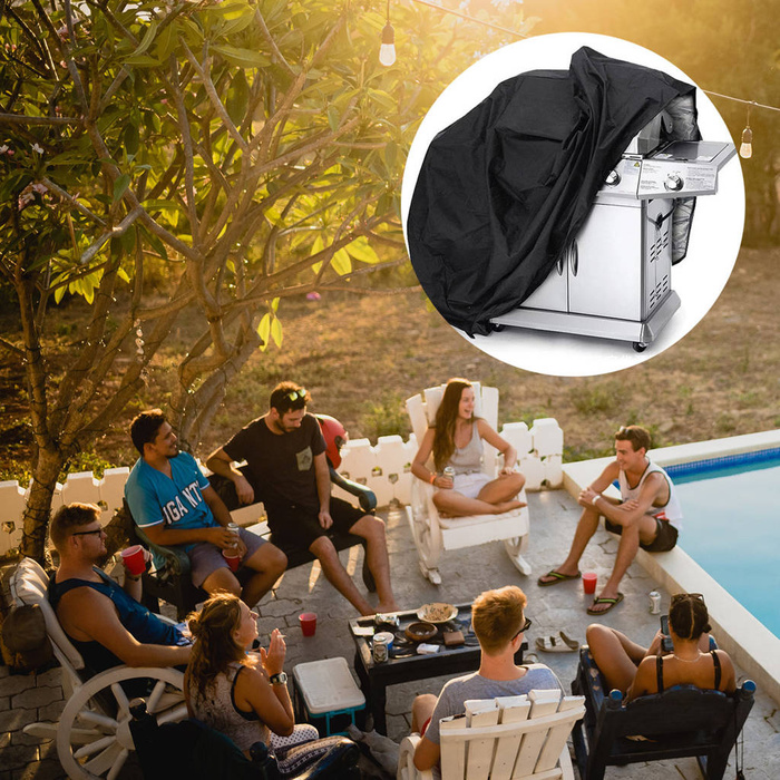 Bâche imperméable pour barbecue, vélo, moto, meubles de jardin bâche XXL noire