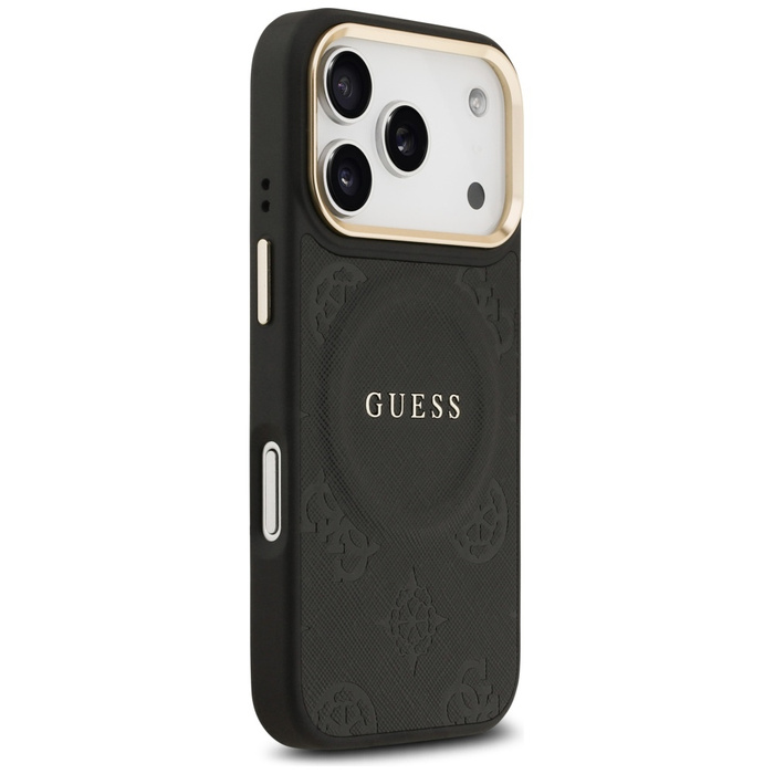 Etui Guess Peony Hot Stamp MagSafe do    iPhone 17 Pro czarny
