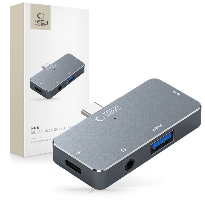 TECH-PROTECT V6-HUB ADAPTADOR 4EN1 GRIS