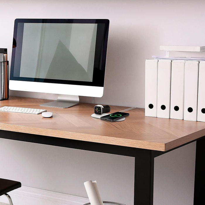 STAND  MAGFIT DUO APPLE MAGSAFE & APPLE WATCH CHARGER STAND WHITE