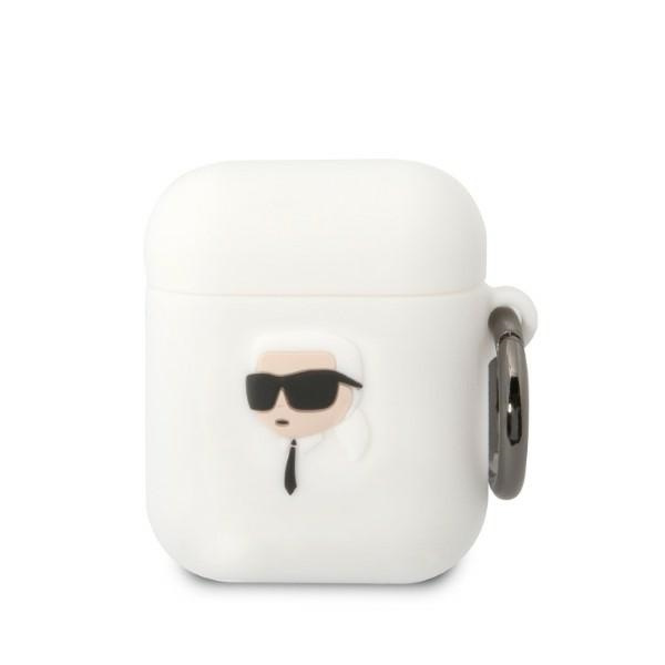 Karl Lagerfeld KLA2RUNIKH AirPods 1/2 cubierta blanco/blanco Silicona Karl Head 3D