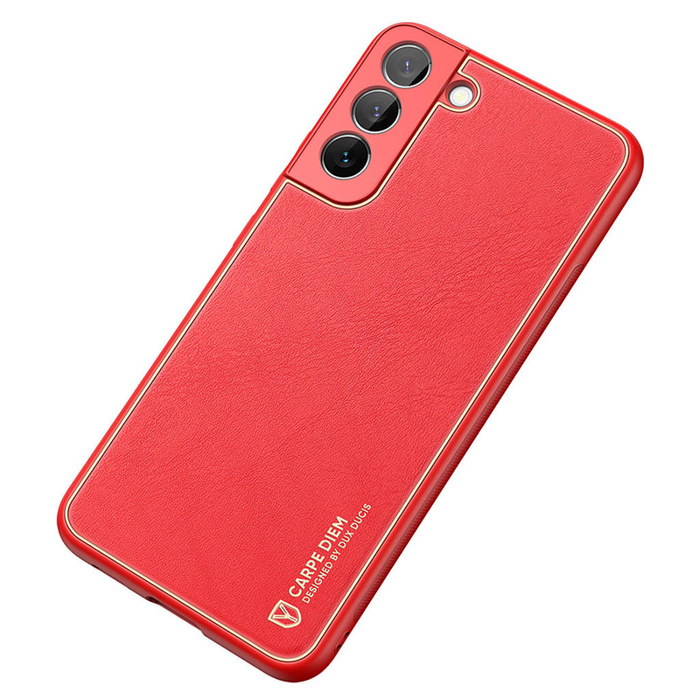 Elegante funda Dux Ducis Yolo de piel ecológica para Samsung Galaxy S22+ (S22 Plus) roja