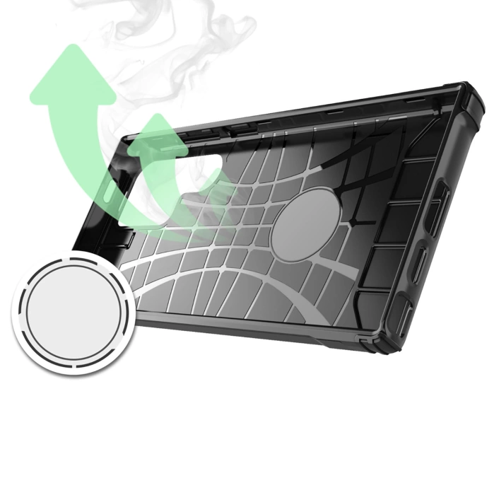 Hybrid Armor Case für Samsung Galaxy S25 Edge - Schwarz