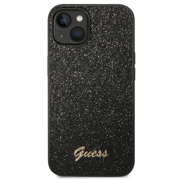Hülle Guess iPhone 14 Plus 6,7" schwarz/schwarz hart case Glitter Script