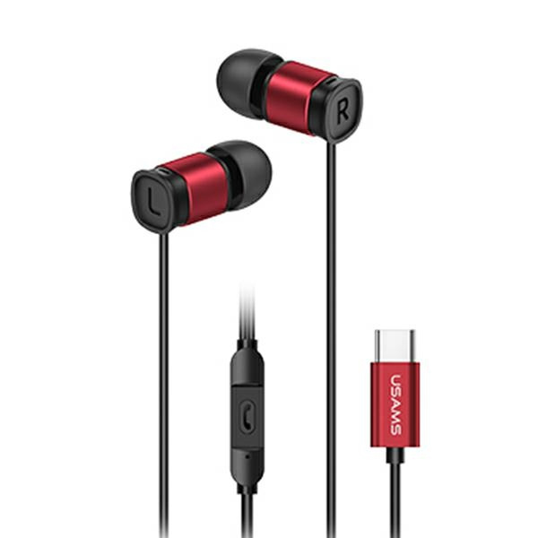 USAMS Headphones EP-46 USB-C red/red 1.2m HSEP4604