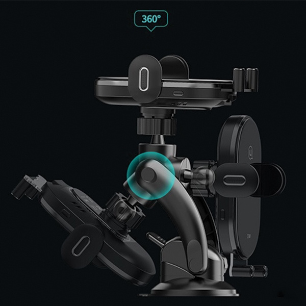 USAMS Support inductif 15W automatique pare-brise/ tableau de bord noir