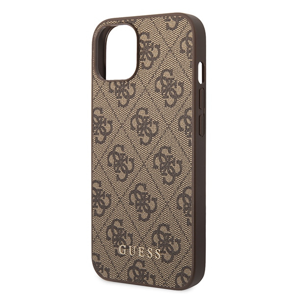 Guess GUHCP15MG4GFBR iPhone 15 Plus 6,7" marrone/marrone rigido case 4G Metal Gold Logo