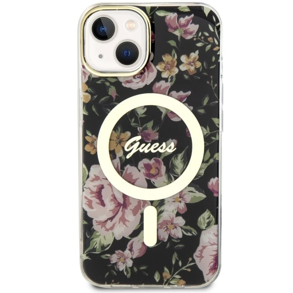 Coque Guess GUHMP14SHCFWSK iPhone 14 6.1" noir/noircase Flower MagSafe Case