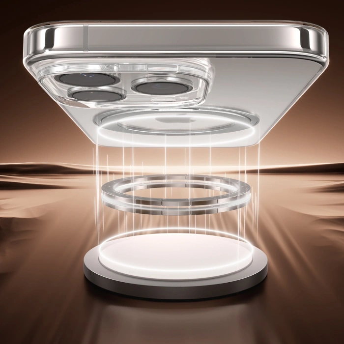 Etui Joyroom JR-16JL6 na iPhone 16 Pro ultracienkie kompatybilne z MagSafe z ringiem-podstawką 360° - złote