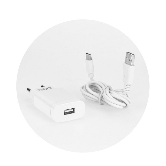 Ładowarka sieciowa do telefonu Forcell F-Energy USB A QC3.0 2,4A 18W + kabel USB A do USB C TFK-TC-1099 biała