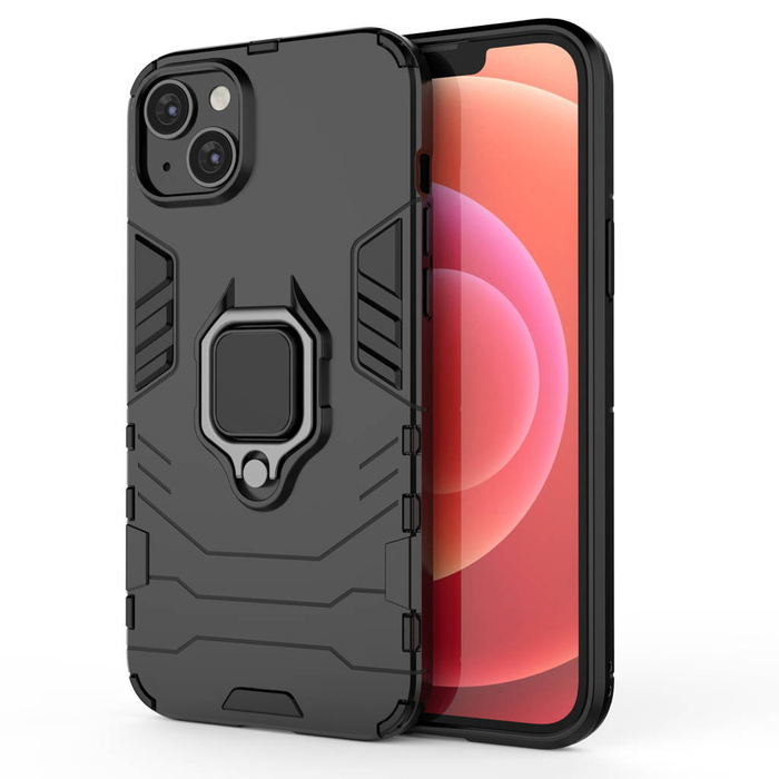 Obal Kroužek Armor Obal Do iPhone 14 Plus Pancéřový kryt Držák Mag netic Ring Black Case