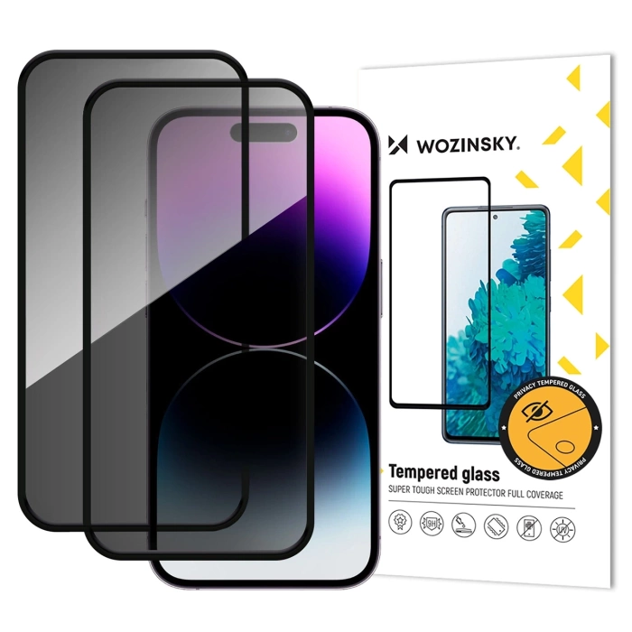 Wozinsky Privacy Glass tempered glass for iPhone 17 Pro, set of 2