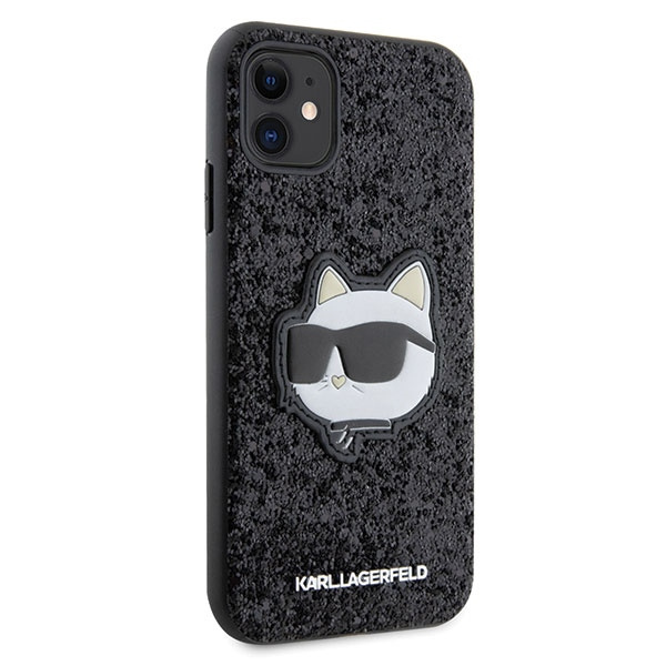 Karl Lagerfeld KLHCN61G2CPK iPhone 11 / Xr 6.1" nero/nero durocase Glitter Choupette Patch