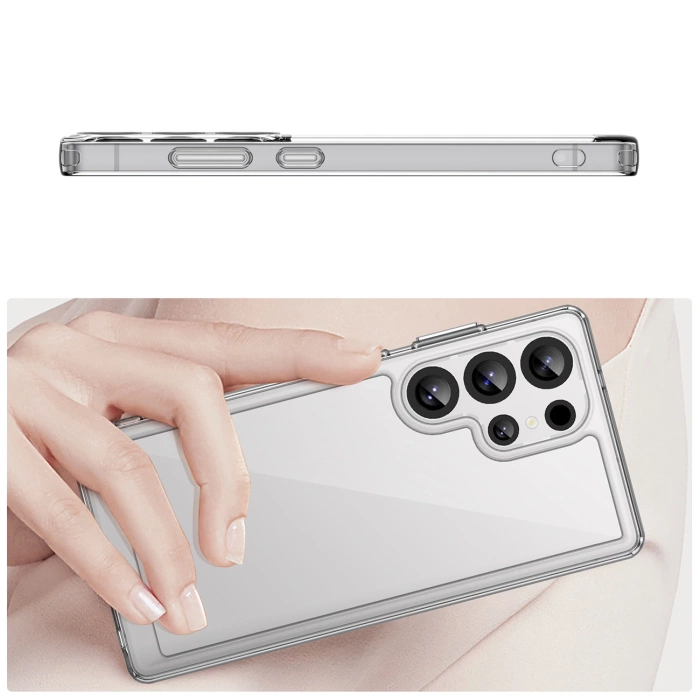 Outer Space Case Silikonhülle mit Gelrahmen für Samsung Galaxy S25 Ultra – transparent