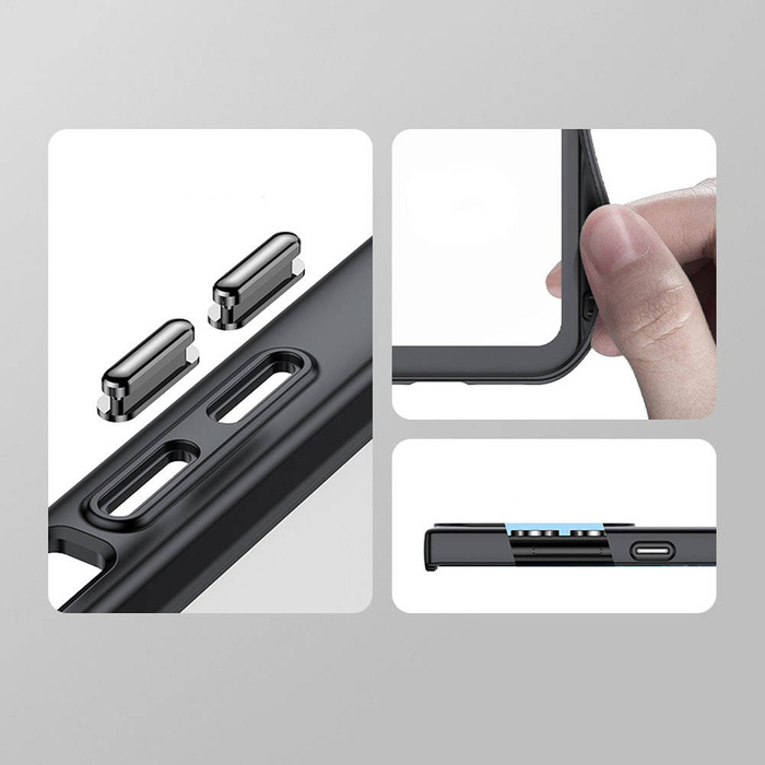 Coque pour Samsung Galaxy S22 Ultra Hard Cover avec cadre en gel rouge