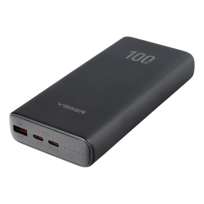Powerbank Veger T100 (W2032C-100) PD QC3.0 5A 100W 20000 mAh czarny
